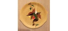 Plat à tarte, Poet Laval, en barbotine, vintage