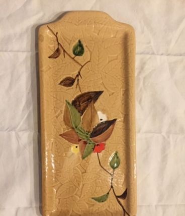 Plat à cake, Poet Laval, barbotine, vintage