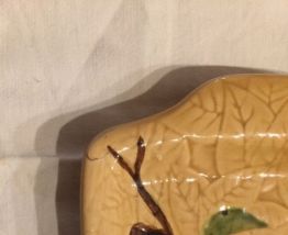 Plat à cake, Poet Laval, barbotine, vintage