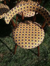 Fauteuil 60's 70's tissu rouge ou jaune  vintage retro
