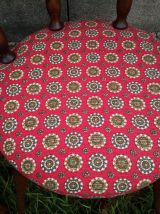 Fauteuil 60's 70's tissu rouge ou jaune  vintage retro