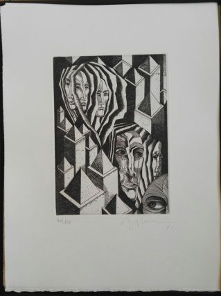 Gravure signée, numérotée, Giovanni Giannini pour Edgar Poe