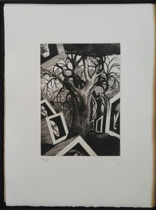 Gravure signée, numérotée, Giovanni Giannini pour Edgar Poe