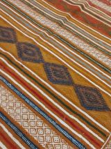 Tapis jaune motarde fait main en pure laine 