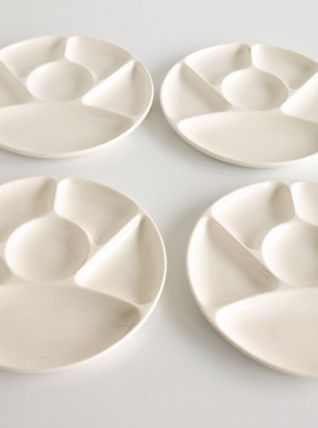 Lot de 4 assiettes à fondue Gien