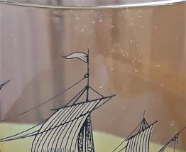 Carafe à wisky 1960 en verre ambré et son verre