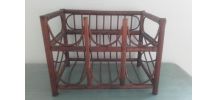 Porte bouteilles vintage en rotin