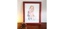 Cadre broderie "Fillette" 