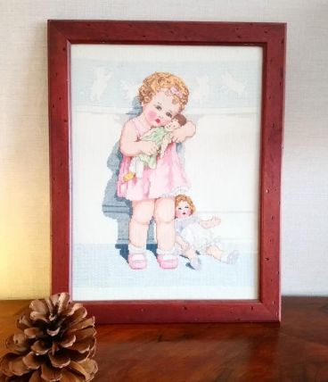 Cadre broderie "Fillette" 