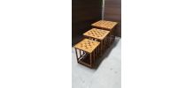 tables gigogne bamboo tigre ,marqueterie  
