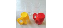 Deux porte verres et leurs verres marque Esso 