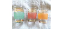 Lot de verres granités colorés 