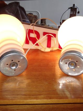 Paire de lampes ampoules 1960