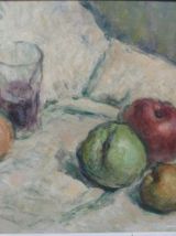 Nature morte, huile sur toile, Rotge Prosper 59 x 44,5 cm