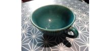 Tasse ancienne Gien beue turquoise