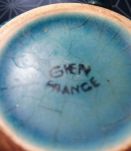 Tasse ancienne Gien beue turquoise