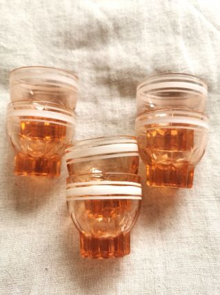 Lot de 6 Verres à liqueur liseré blanc