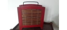 Porte revue rotin et bois
