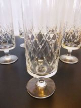 Lot de 7 flûtes à Champagne en cristal