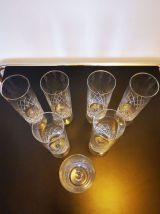 Lot de 7 flûtes à Champagne en cristal