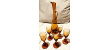 Service carafe et ses 5 verres à pieds