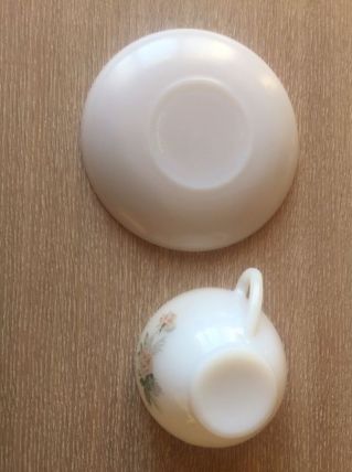 Lot de 3 tasses Opaline Arcopal Vintage shabby