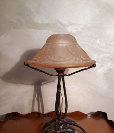 petite lampe fer forge 1920