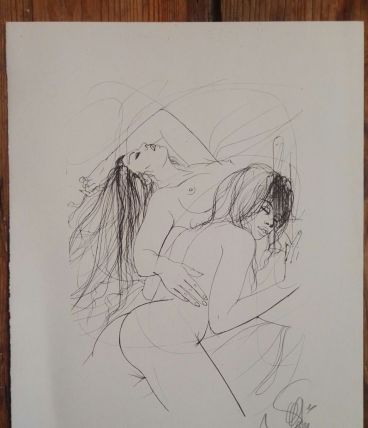 Gravure originale signée, Jean-Baptiste Valadié, Curiosa