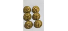 lot de 6 boutons ancien 20 mm M. Bourdon uniforme marin 