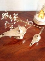 Paire de lampes Aladdin en laiton 
