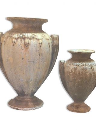 Paire de vases en fonte