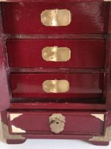 armoir a bijoux en bois laqué et nacre 