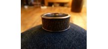 Bague en argent 925 et galuchat, taille 19 mm (62)