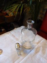 Service a liqueur, carafe et 5 verres, liserés or vintage 50