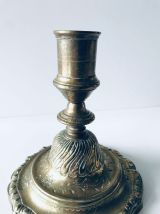 Bougeoir ancien en bronze doré