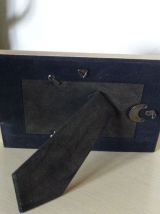 Lot de deux Cadres en metal et velours noir vintage 1970