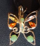 Pendentif "papillon" en métal et cristal, Daniel Swarovski