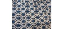 Coupon de Tissus BOUSSAC modele Séville, fleurs bleues 