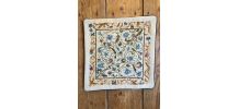 Housse coussin brodé main petit-point, pure laine DMC 42x42
