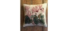 Housse de coussin brodé main au petit-point, pure laine DMC 
