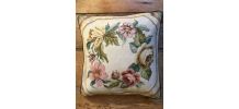 Housse coussin brodé main petit-point, pure laine DMC 42x42