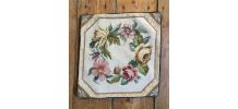 Housse coussin brodé main petit-point, pure laine DMC 42x42