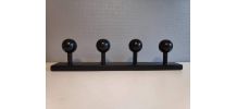 porte-manteaux vintage en bois noir 4 patères