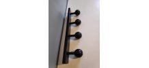 porte-manteaux vintage en bois noir 4 patères