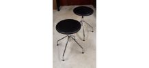 2 tabourets 1970 noir et chromes bon etat 