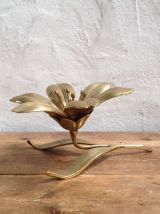 Cendrier fleur en laiton années 70