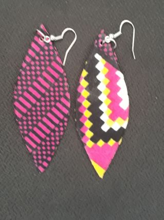 boucles d'oreilles, tissu wax