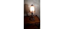 lampe fer forgee de bureau art deco verre 