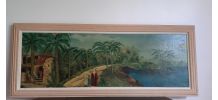 Grand Tableau "L'oasis animé" signé