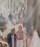 Gouache et aquurelle "souvenirs d'Alger" signée